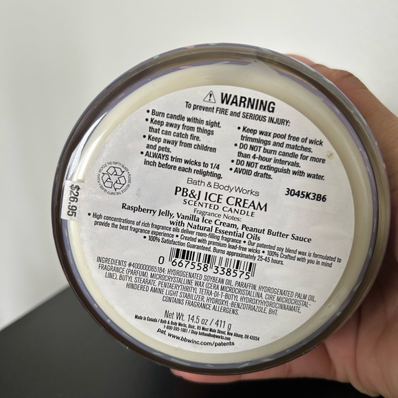Bath & Body Works LIMITED EDITION PB&J ICE CREAM 3-Wick Candle - Picture 3 of 3